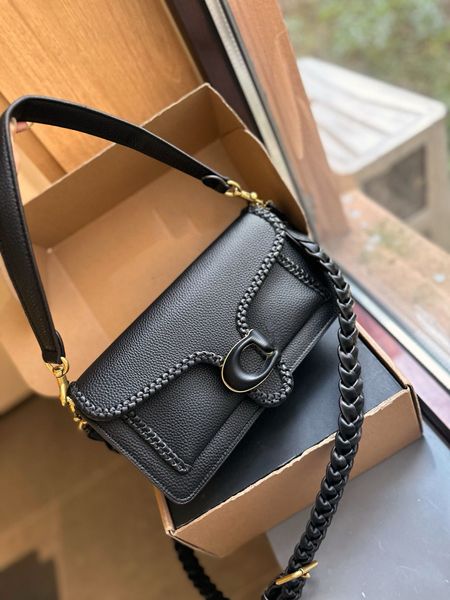 Tasarımcı Toyby Casual Crossbody Bag Kısa Omuz Çantası El Balf Deri Klasik Kahverengi Desen El Kılıflı Deri Döşeme Cilalı Çakıl Deri