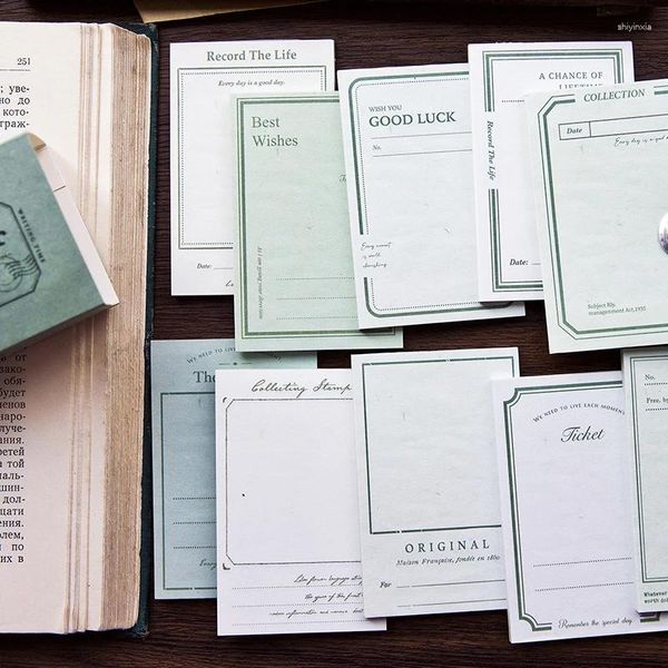 Confezione regalo 360 pezzi Set di promemoria Scrittura Decorazione creativa vintage Carta per libri a mano Materiale di supporto 5 tipi