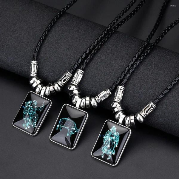 Anhänger Halsketten 2023 Charm Halskette Galaxy Design 12 Sternzeichen Horoskop Astrologie Für Frauen Männer Harz Schmuck