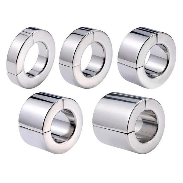 Itens Outros itens de beleza para saúde Cockrings magnéticos Metal Escroto Pingente Bola Maca Testículo Peso Aço Inoxidável Restrição de Pênis Ri