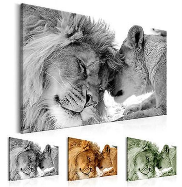 Sem moldura 1 painel grande HD impresso em tela pintura animal leão decoração de casa fotos de parede para sala de estar arte de parede em Canv1580747