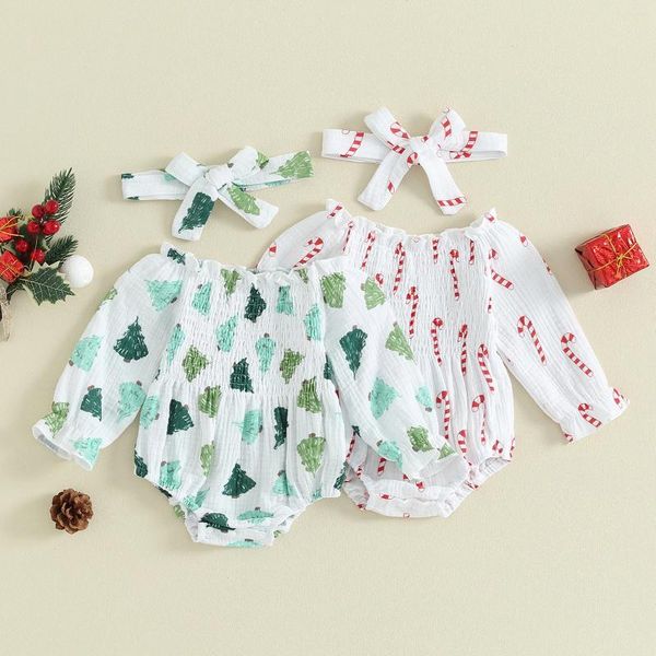 Strampler CitgeeAutumn Weihnachten Säugling Baby Mädchen Outfits Schulterfrei Langarm Body Stirnband Set Weihnachtskleidung