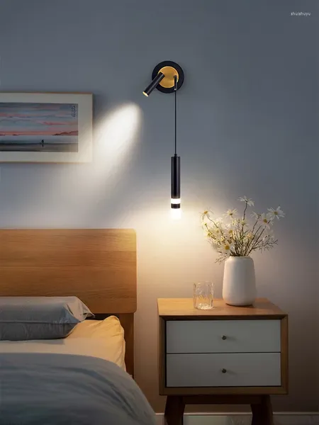 Lâmpada de parede quarto cabeceira moderna minimalista luxo holofote para decoração casa led luminaria sala estar luz fundo