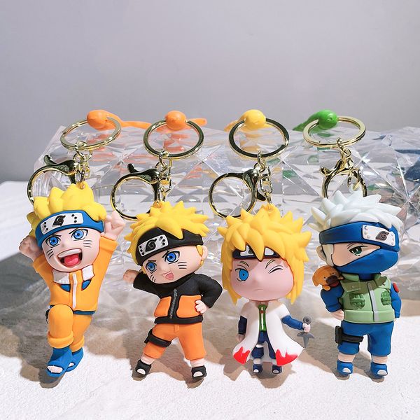 Accessori portachiavi di designer Naruto catena chiave per uomo bambola di plastica morbida Naruto silicone a pendenza della catena chiave regalo