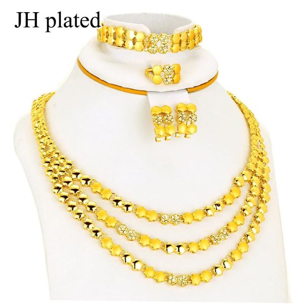 Charms Dubai Schmuck Sets Gold Farbe Halskette Ohrringe Braut Kragen Schmuck Ägypten/Türkei/Irak/Afrika/Israe Geschenke für Frauen Set