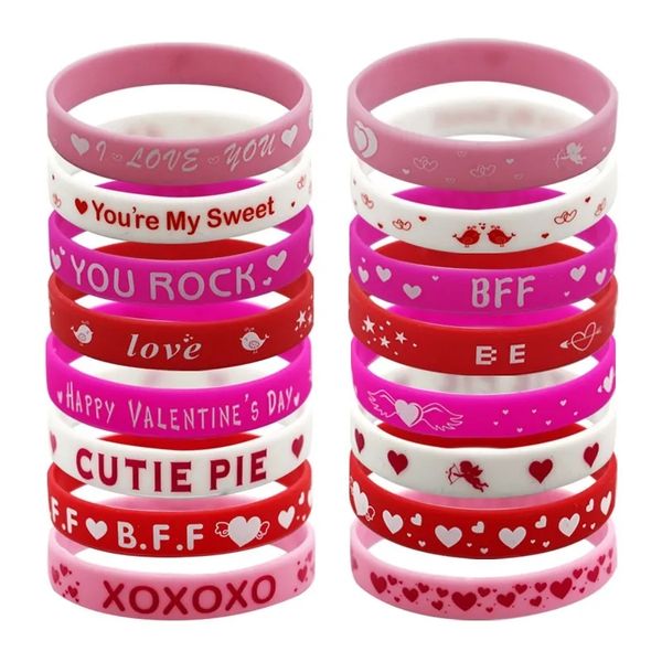 San Valentino in silicone bracciale in gomma braccialetti silicone bracciali per il cuore Accessori a telaio rosa