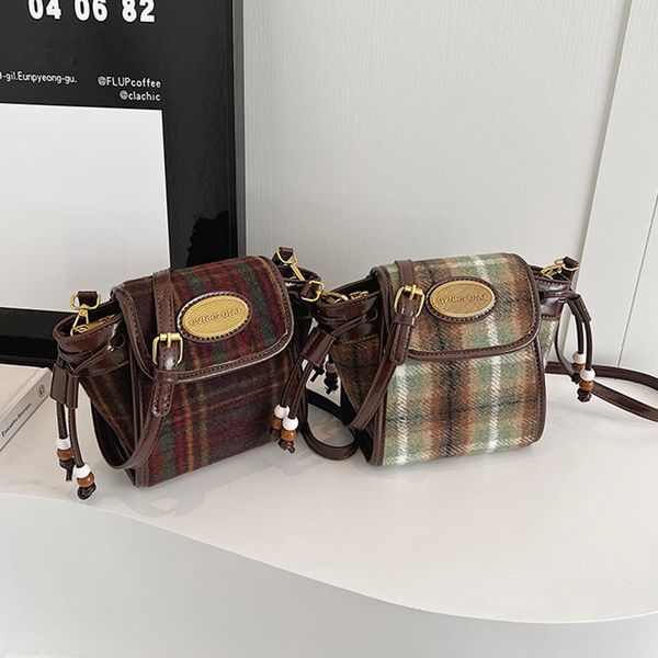 Ladies Square Casual Women Crossbody Bags Fashion Metall Umhängetasche Großhandel Neue Style-Gitter-Print Mini-Handtaschen FMT-4159