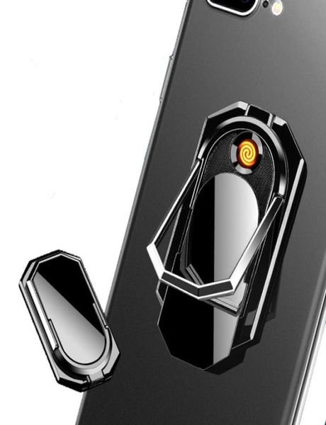 Porta telefonica cellulare ad anello aggiornato OEM personalizzato USB Carica più leggera più leggera più leggera USB Accendino più leggero USB RILUSCHI