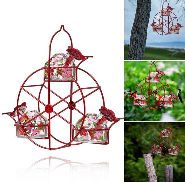 Outros suprimentos de pássaros Est Ferris Wheel Hummingbird Alimentador Criativo Pássaros Ferramenta de armazenamento de alimentos para jardim ao ar livre Decoração de pátio 5741067