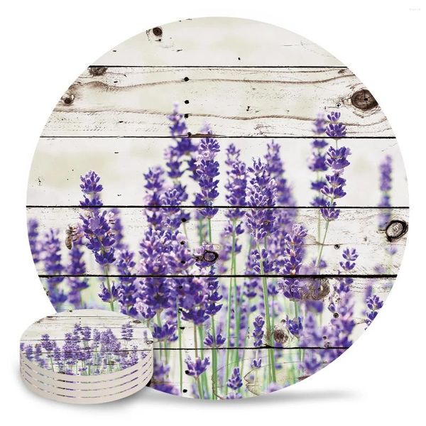 Tavolino tavolo fresco decorazioni lavanda arte in ceramica in ceramica berretto da tè impermeabile tappetino natalizio per gli occhiali decorazioni