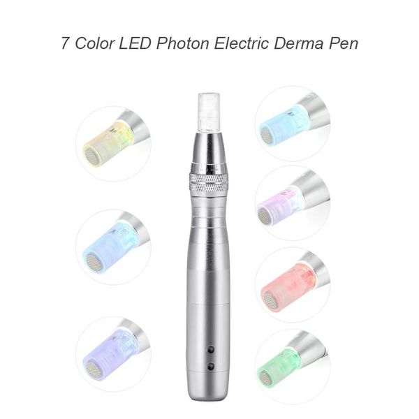 Roller tragbarer elektrischer wiederaufladbarer drahtloser Auto Derma Pen Dr. mit 7 Farben LED Photon Mikronadelpatronenhaut Whiten Face Lif Life