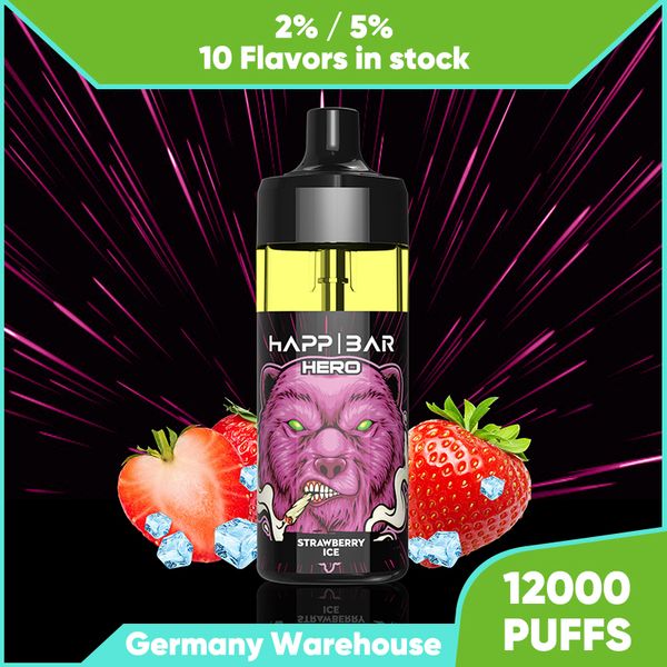 Recarregável 12k Puff Plus vape 12000puff Vapões de malha de malha Recarregável descartável 16ml 2% 5% de força Nic Salt Vaporizador de sal