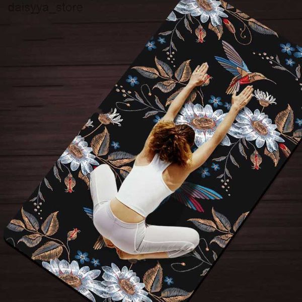 Tappetini da yoga di alta qualità non slip 183cm*80cm*6mm grande tappetino da yoga grande tappetino stampato in pelle scamosciata in pelle scamosciata tpe ginnastica sport cuscino ginnastico pilates padsl231221