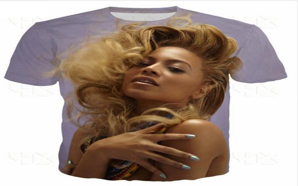 Casual Mens Womans Sängerin Beyonce 3D HD Print T -Shirt Sommer Shortsleeved Oneck Tshirt Mode Style Unisex Shirt Marke T -Shirts Wr6900991