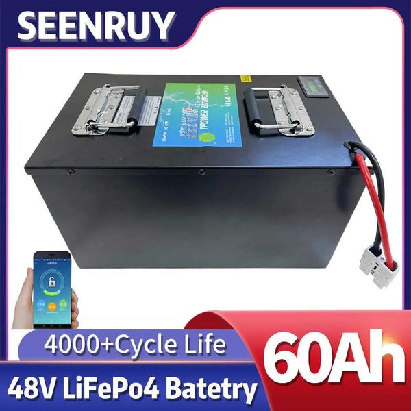 Batterien 48 V 60AH LIFEPO4 LITHIUM BATUM Pack mit BMS für 4000W Wohnmobil -Elektroauto Solarenergie lade 10A Ladegerät