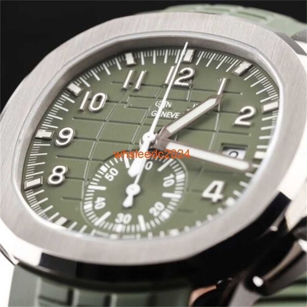 Pateksphilipes Orologi di lusso AQUANAUT SELF-WINDING Orologio Movimento meccanico Pateksphilipes AQUANAUT 5968G Green Face Timing Edizione limitata Verde HBOP