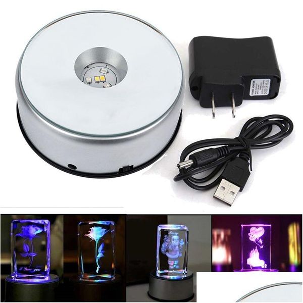 Luci notturne colorf luminoso a led luminoso Laser rotante Porta di base di base di base di base con adattatore CA Oggetti trasparenti DRHCIA DR DHCIA