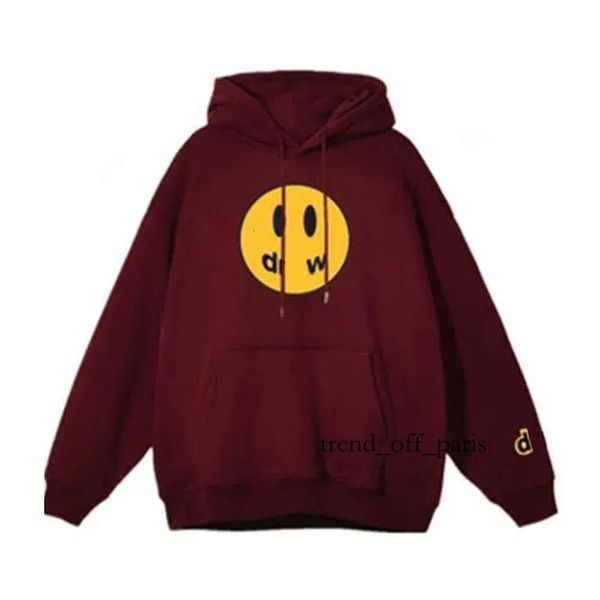 Smiley Face Amarelo Homem Retro Draw Hoodie Letras Imprimir Moletom Feminino Camiseta Primavera Tendência Manga Longa Top High Street Drews House 286 195