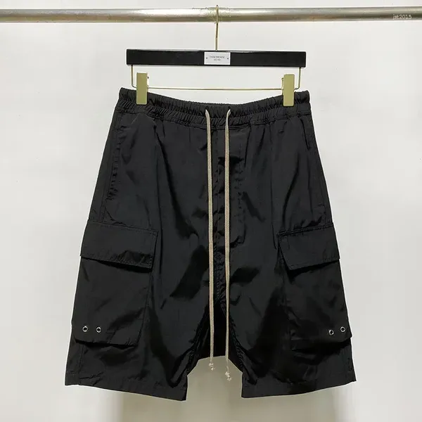 Männer Shorts 2023 Sommer Mehrere Taschen Patchwork Cargo Hihg Straße Harajuku Streetwear Schwarz Hosen Männlichen Techwear