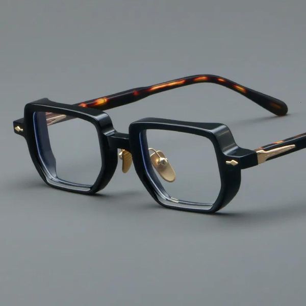 Çerçeve gözlük çerçeve jacques retro gözlükler çerçeve erkekler vintage kare tasarımcı marka optik gözlük miyopi okuma kadın reçete jmm