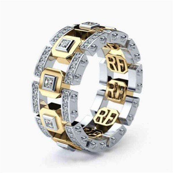 Punk Hiphop Serie Anello da uomo Band Cothic Geometry Men Square Crystal Regali alla moda Gadget s per Gentleman Women Jewelry251l