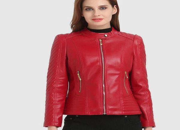 Plus Size XL6XL Giacca in pelle Donna Sexy Autunno Inverno Cappotto Ragazze MotoBiker Cappotto in ecopelle Slim Giacca corta in PU Streetwear2772290