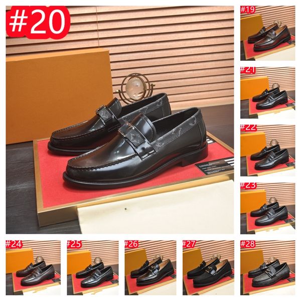 40Model Luxury Brand Sapatos de couro de couro Concis