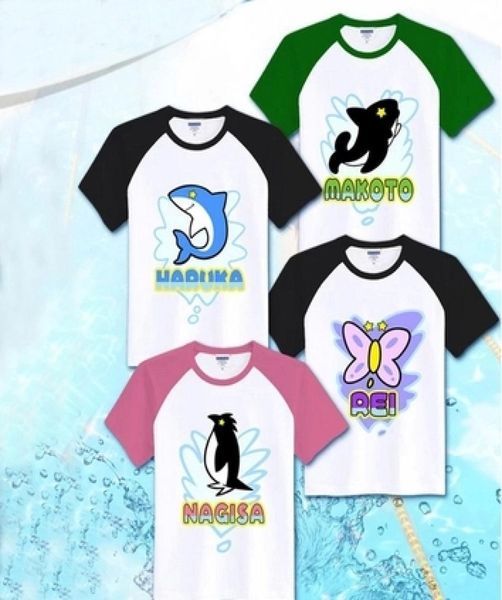 Whole Iwatobi Swim Club Cosplay Costume Nanase Haruka Tachibana Makoto Hazuki Nagisa Ryugazaki Rei Unisex Cotton Tshirt5538583
