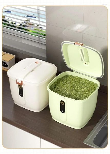 Garrafas de armazenamento Balde de arroz à prova de insetos e à prova de umidade selado doméstico caixa de grãos diversos farinha