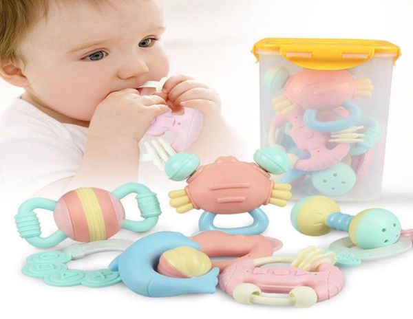 Meibeile Infant Kleinkind Weiche Beißring Musical Spielzeug Set Hand Ring Glocke Juguete Baby Rasseln Für Kinder Frühe Intelligenz Entwicklung C7486422