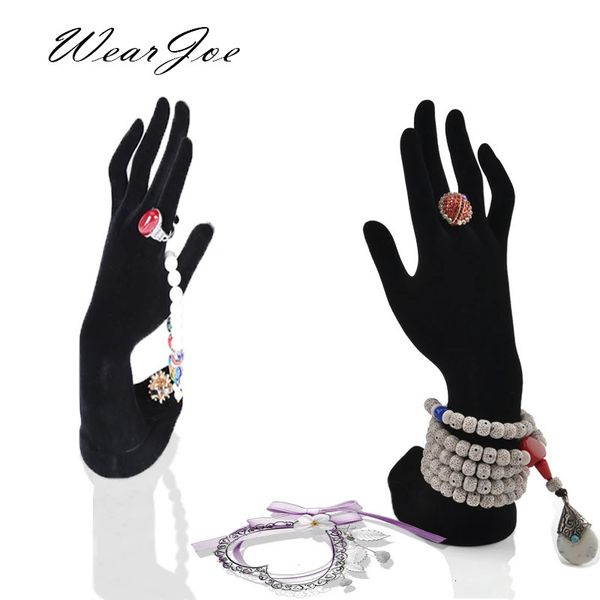 Gehobenes schwarzes Samt-Schmuckset-Ausstellungsstand-Halter-Mannequin-Arm-Modell-Rack für Ring-Ohrring-Uhr-Armband-Halsketten-Anhänger 231220