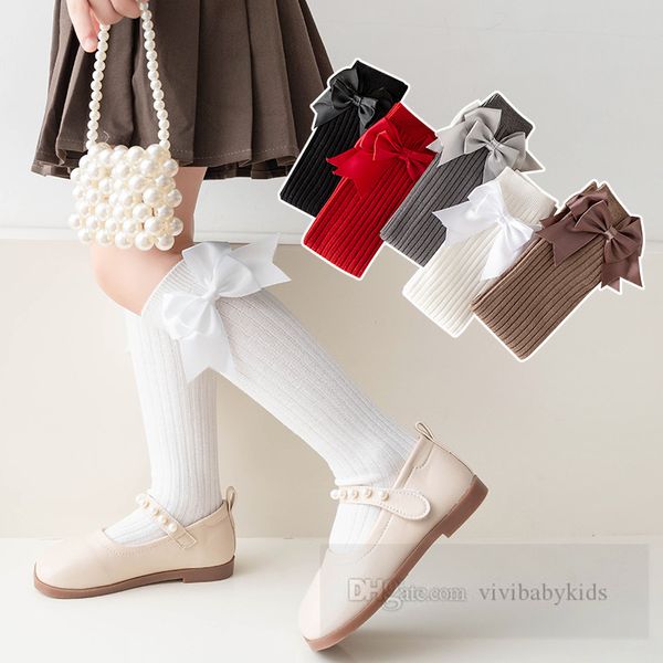 LOLITA GIRLS RIPBON BOWS APLICK SOCKS CRIANÇAS TIRA VERTICAL KNIT KNIE