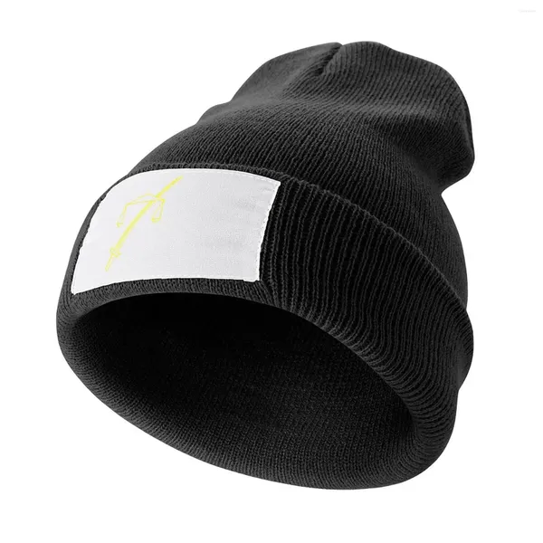 Berets TempleOS Gelbes Logo Strickmütze Mann Luxus Hüte Baseball Cap Trucker Damen Herren