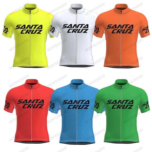 Camisa de ciclismo vintage masculina santa cruz, roupas de verão para bicicleta, tops aconchegantes com almofada de gel, montanha e estrada personalizada h1020240c