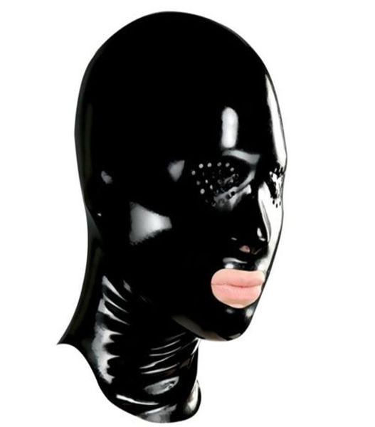 100 reine Latexhauben Gummi -Fetisch -Maske ohne Reißverschluss Party Cosplay Cosplay handgefertigte Kostüme5344035