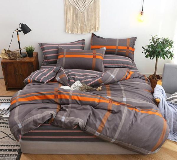 Conjunto de cama clássico listrado decoração do quarto gêmeo completa rainha rei tamanho capa edredão folha plana fronha y2004175779024