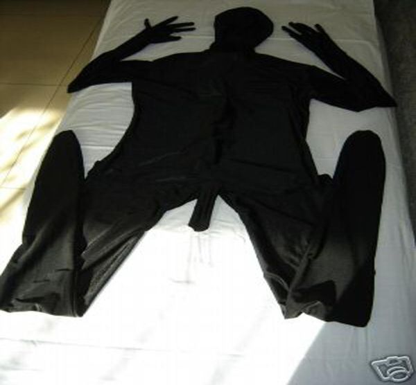 Sexy Black Full Body Lycra Spandex Zentai Suit Penis Catsuit Dimensioni per adulti Costume3123890