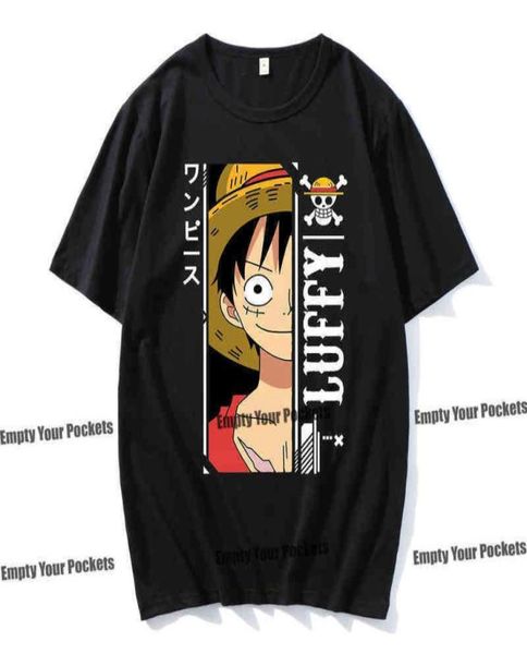 Anime One Piece Luffy Moda Süper Serin Baskı Kısa Sve Tshirt Retro Street Hipster Tshirt Erkek Kadınlar Hip Hop Punk T Shirt5498713