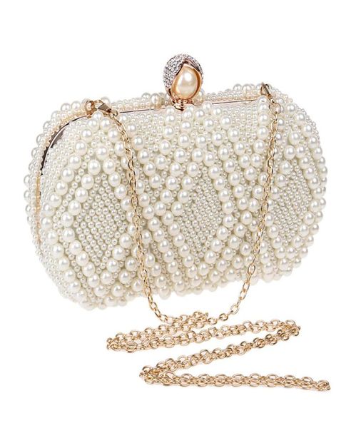 Wedding Purse Embroidery Handmade Pearl Handbags Rhinestones Beaded Wedding Bags Small Day Clutches Night Club Evening Bags Y190622627124