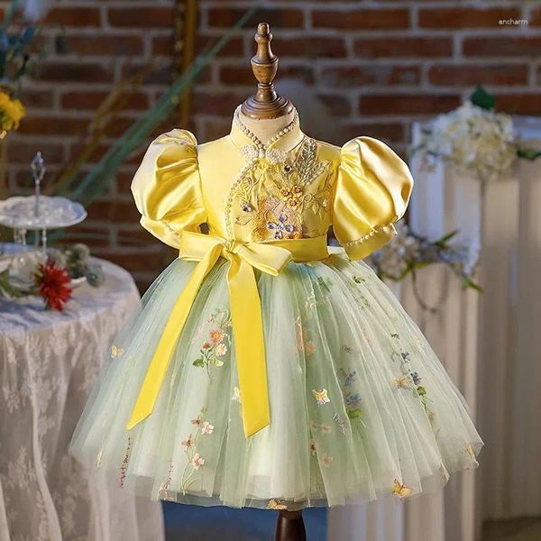 Abiti da ragazza europea American Retro Court Wear's Wear's Baby Velvet Wedding Wedding Wedding Party Tutu For Girls Christmas Costume