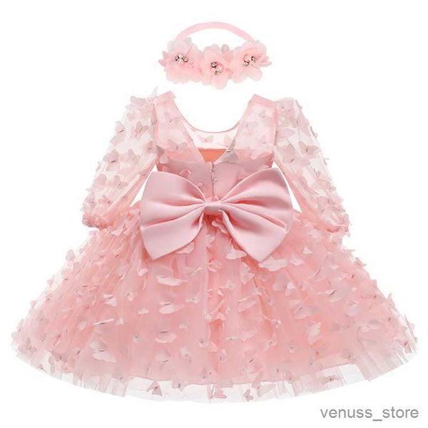 Mädchenkleider 3 6 12 18 24 36 Monate Neugeborene Kleid Blumen Mesh Fashion Party Little Prinzessin Babykleid Weihnachtsgeburtstag Geschenk Kinder Kleidung Kleidung