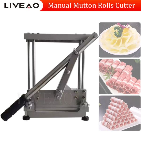 Manual Carne Roll Slicer doméstico Aço inoxidável Blade Lambe carne vegeta