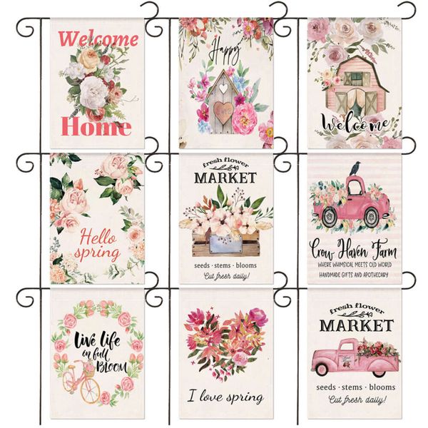 Hello Spring Pink Collection Garden Bandy Outdoor Decor Banner Decoration Festive Decoration 30*45cm Fargehouse Fall