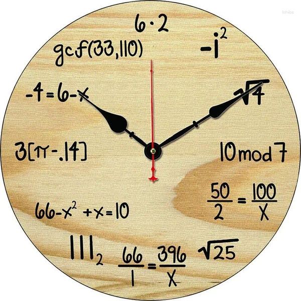 Relógios de parede Fórmula matemática relógio 12 polegadas silencioso não-ticking presente exclusivo para professor / estudante / escritório clab decorativo