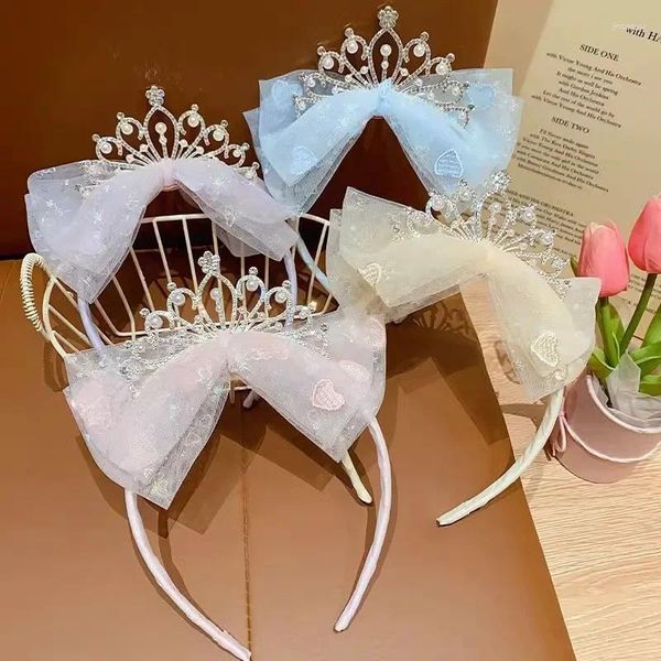 Accessori per capelli Per bambini Strass Pizzo Tiara Fascia per principessa Per ragazze Compleanno Corona di cristallo da sposa Gioielli da sposa