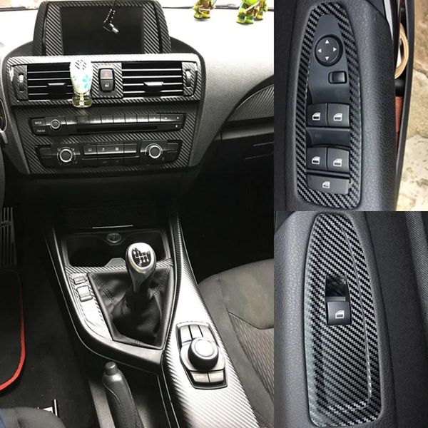 Adesivos para BMW 1 série F20 20122016 Interior Central Control Painel Porta da porta da porta 5D adesivos de fibra de carbono Decalques de estilos de carros acessórios25