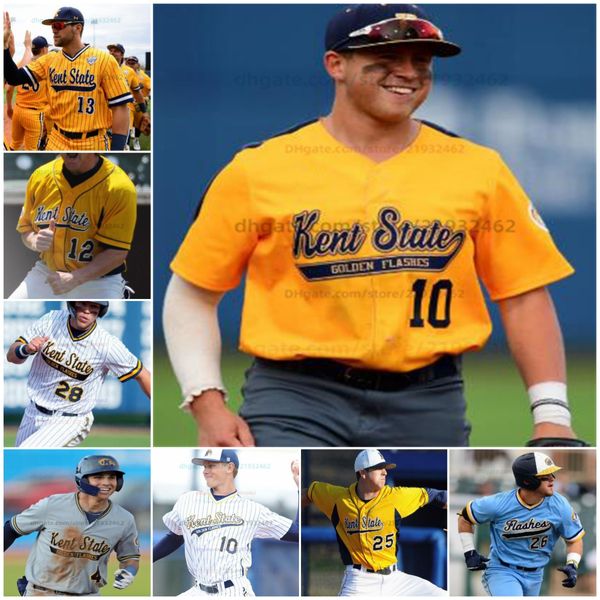 Колледж Kent State Golden Flashes Baseball Jersey настраивал любое название любое число все сшитые Колтон Шаллер Джейден Варнер Ландон