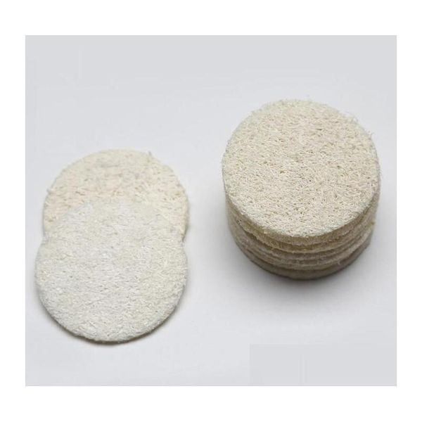 Щетки для ванны, губки Скрубберы Roud Natural Loofah Pad Макияж для лица Удаление отшелушивающейся и омертвевшей кожи Ванна Душ Доставка на дом Dhqyz