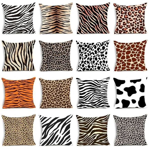 45x45 cm decorazioni per la casa cuscino per cuscini per cuscinetti leopardo tigre zebra bestiame da bestiame di divano sedia da sedia 231221 231221