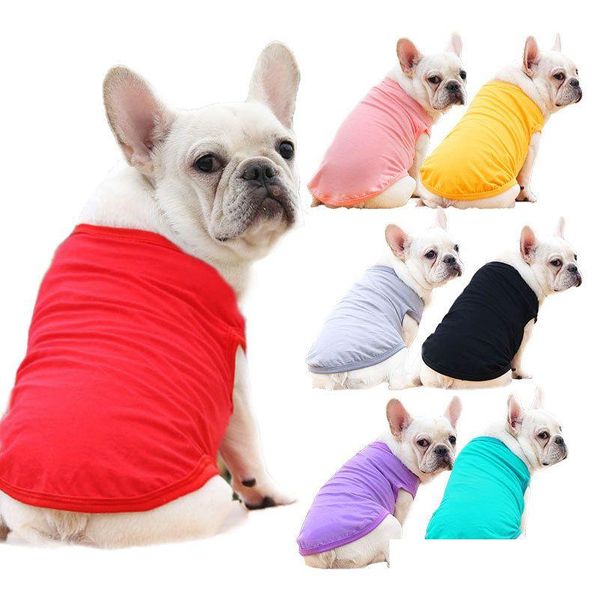 Abbigliamento per cani vestiti di cani grandi vestiti sublimazione spazi vuoti per cani abbigliamento per cani camicie da cucciolo bianco di colore solido tunta magnata cotone in cotone dhnyc